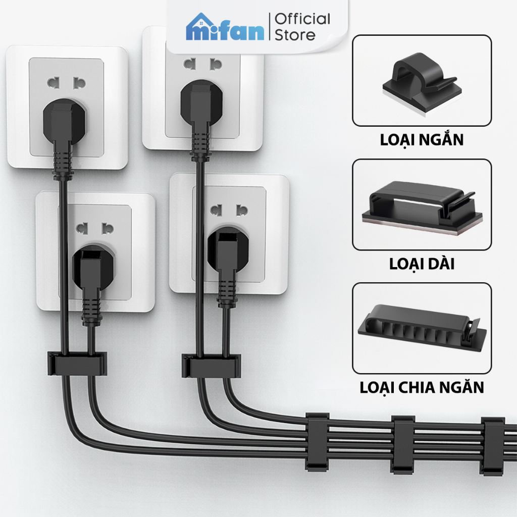 Miếng Silicone Kẹp Giữ Dây Cáp Sạc Điện Thoại, Máy Tính Cao Cấp MIFAN - Keo 3M Siêu Dính