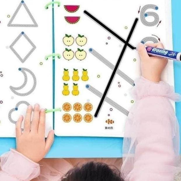 Vở viết xóa thông minh 64 trang - đồ chơi giáo dục montessori (2-6 tuổi ) TN0035