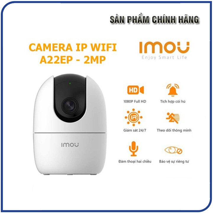 Camera IP Wifi quay quét 2MP IMOU IPC-A22EP - Đàm thoại 2 chiều, xoay 360 độ - Bảo hành 24 tháng