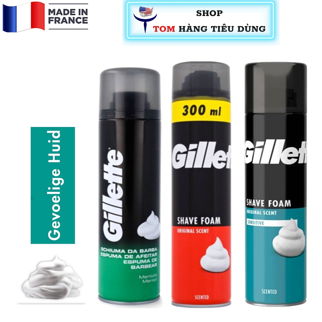 Bọt cạo râu Gillette 300ml cho nam giới hàng Pháp