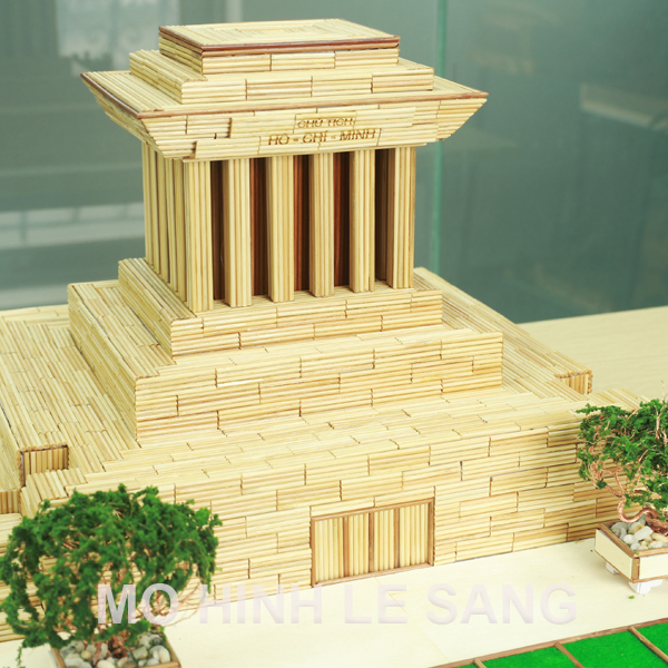 Mô hình Lăng Bác làm sẵn bằng tăm tre