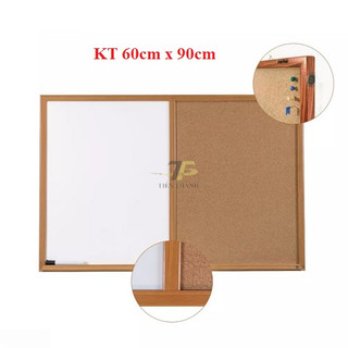 Bảng viết bút lông & ghim bần KT 60x90cm - COMBO GHIM LIE - MELAMINE