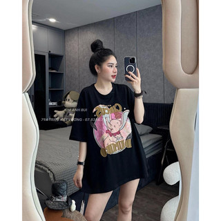 Áo thun áo phông dáng dài in hình voi QCL1 LuciK Shop AT0038
