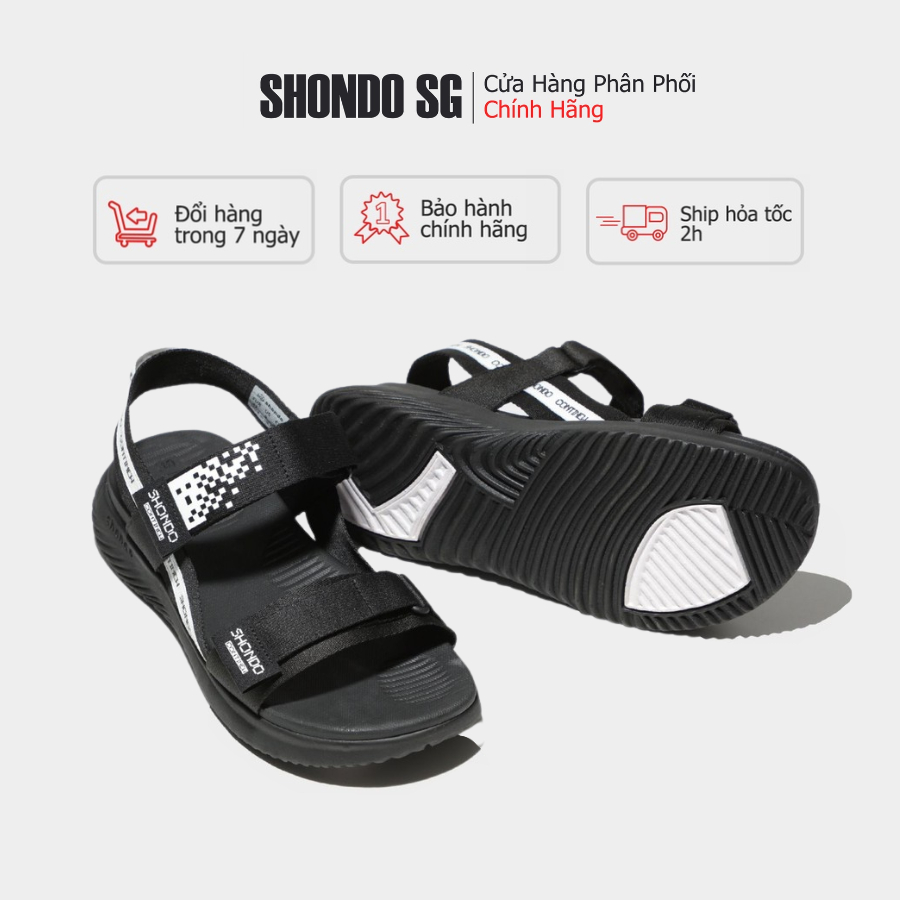 Giày Shondo F7 Continew full đen F7N1016