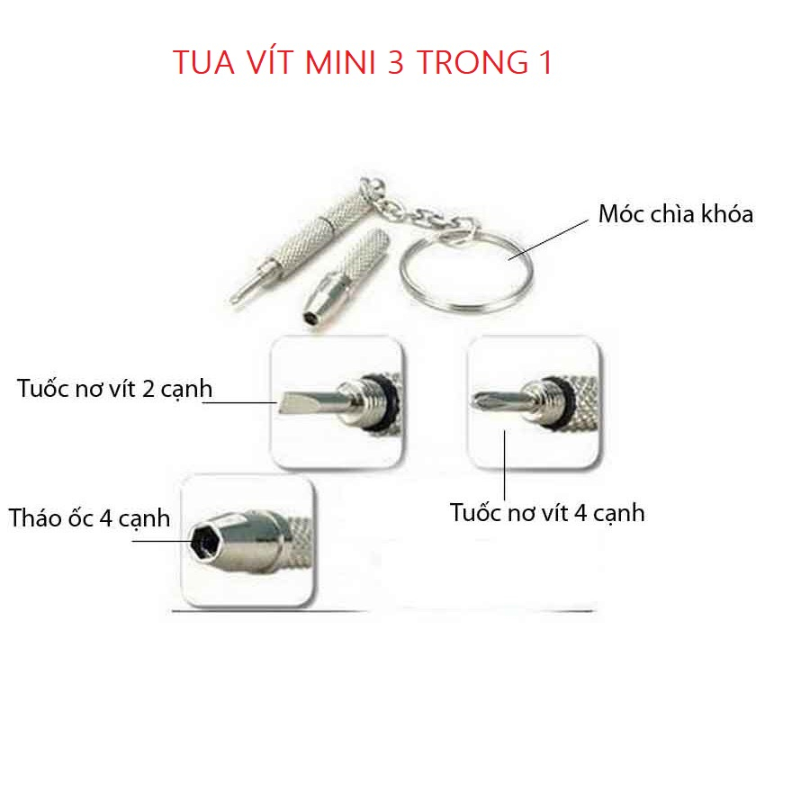 Tua vít đa năng 3 trong 1 sửa đồng hồ kính mắt