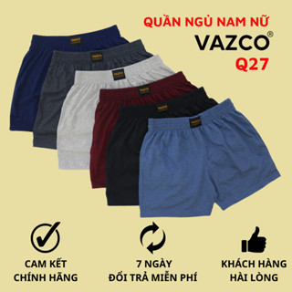Quần đùi ngủ thun cotton nam nữ VAZCO Q27 màu trơn thun co giãn thấm hút mồ hôi tốt mặc ngủ thoải mái