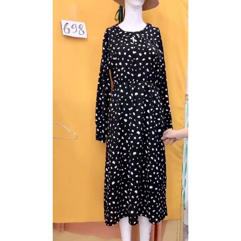 đầm voan chấm bi 1 lớp. S698