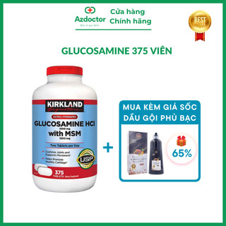 Glucosamine hcl kirkland with msm hộp 375 viên 1500mg hỗ trợ tái tạo phục hồi sụn khớp date 2025 dược phẩm azdoctor vn