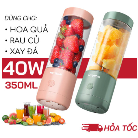 Máy Xay Sinh Tố Cầm Tay Mini HYUNDAI, Máy Xay Đa Năng Sạc Tích Điện 4 Lưỡi - TJ-10 - KS home
