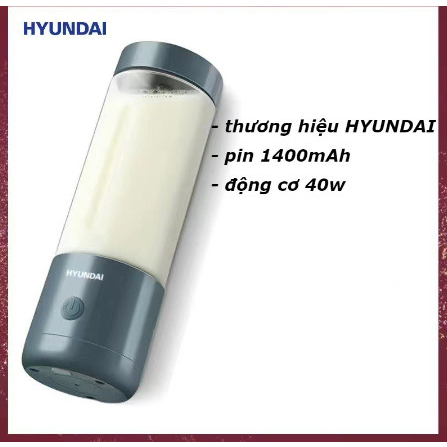Máy Xay Sinh Tố Cầm Tay Mini HYUNDAI, Máy Xay Đa Năng Sạc Tích Điện 4 Lưỡi - TJ-10 - KS home