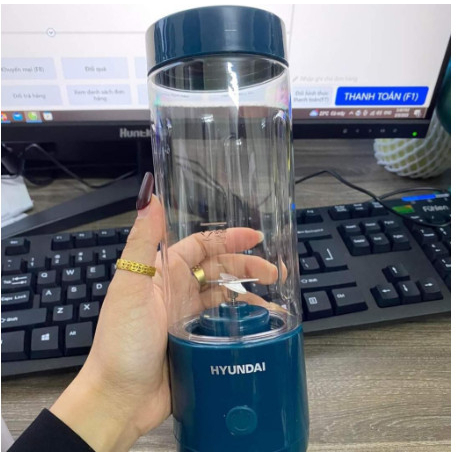 Máy Xay Sinh Tố Cầm Tay Mini HYUNDAI, Máy Xay Đa Năng Sạc Tích Điện 4 Lưỡi - TJ-10 - KS home