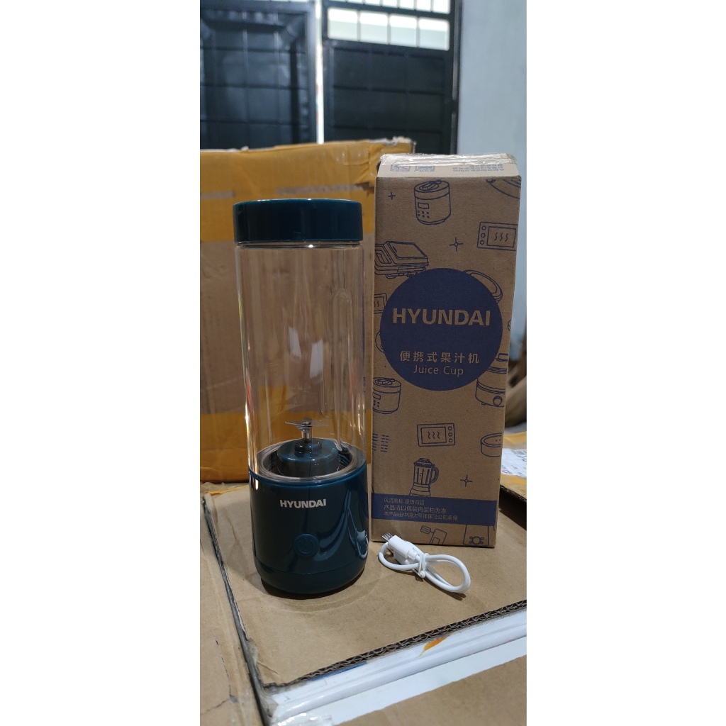 Máy Xay Sinh Tố Cầm Tay Mini HYUNDAI, Máy Xay Đa Năng Sạc Tích Điện 4 Lưỡi - TJ-10 - KS home