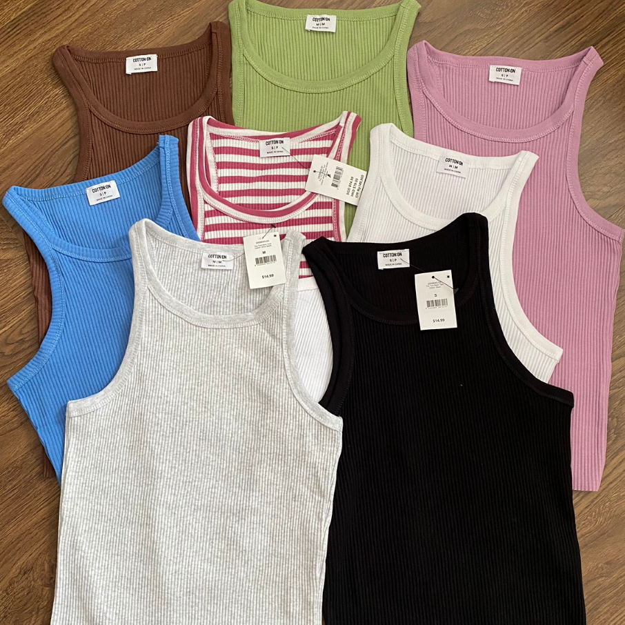 Áo thun ba lỗ nữ Cotton 0n, hàng xuất xịn