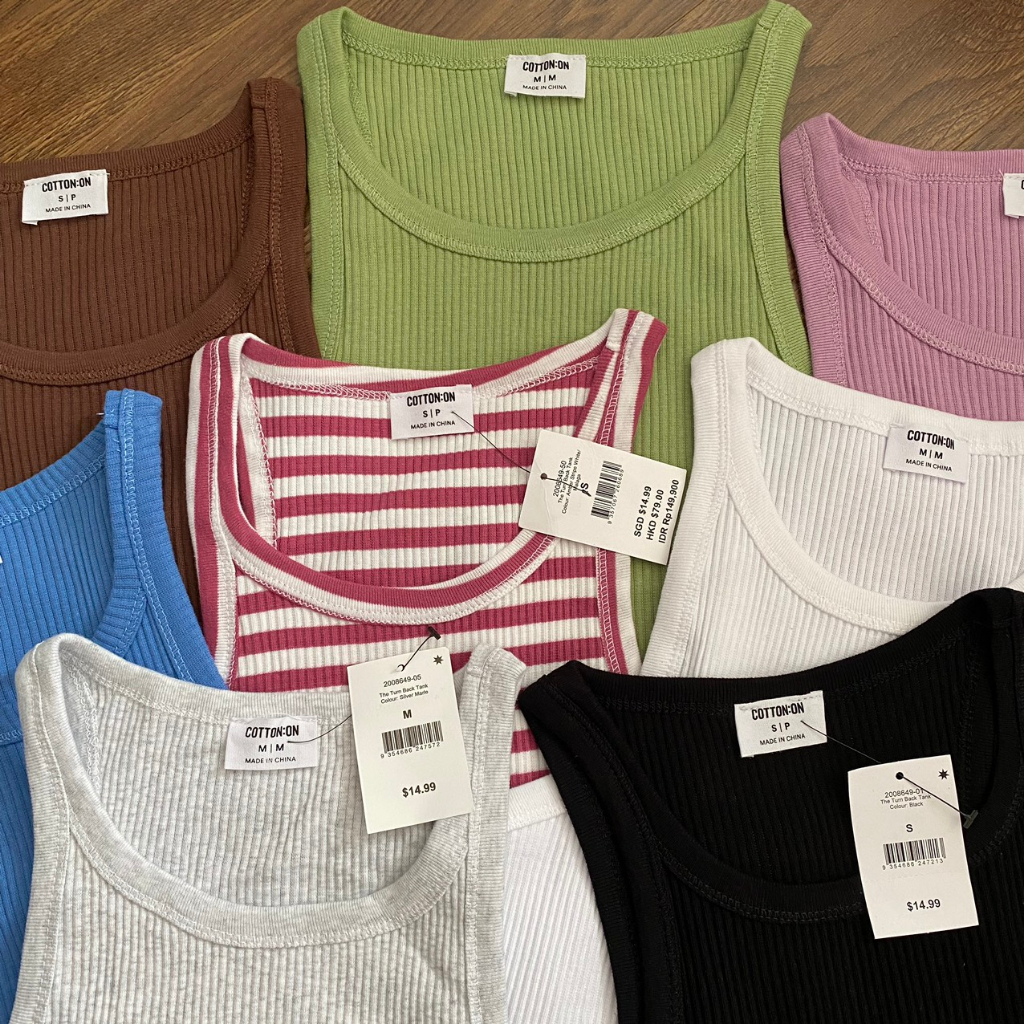 Áo thun ba lỗ cotton*on thun gân, thun dệt kim nữ, tank top nữ, hàng xuất xịn