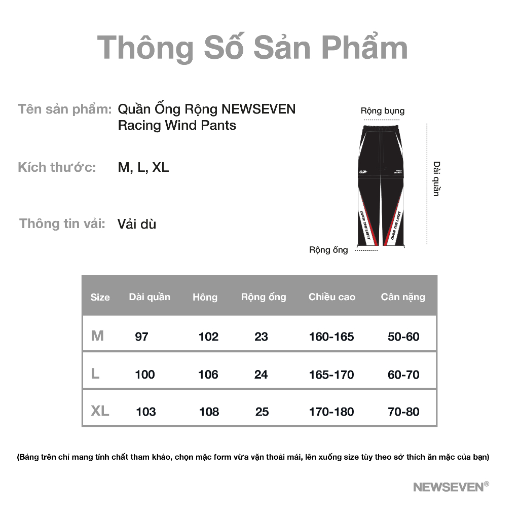 Quần Gió NEWSEVEN Racing Wind Pants QD.164