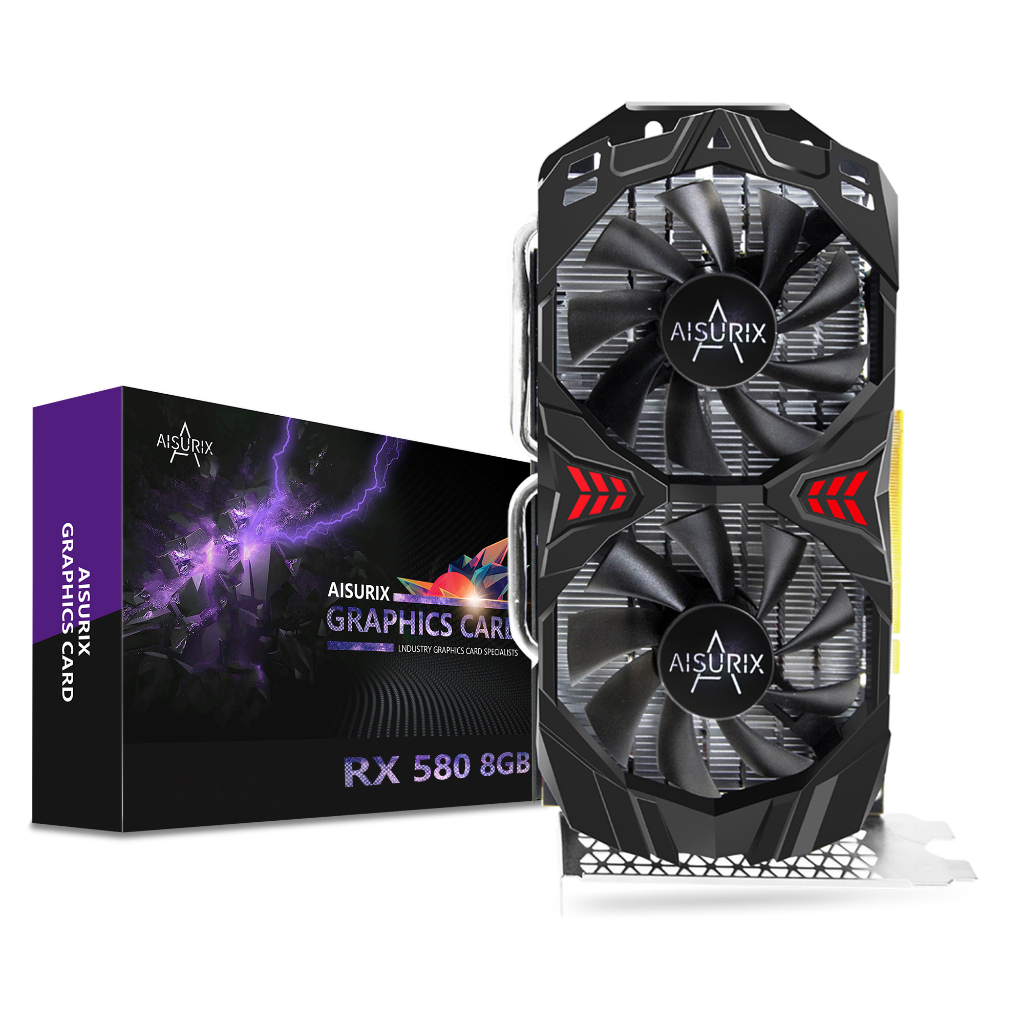 AISURIX RX 580 8GB Card màn hình VGA New GPU AMD GDDR5 PC Gaming