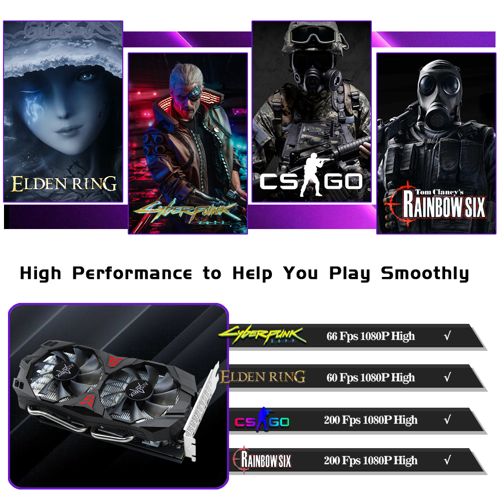 AISURIX RX 580 8GB Card màn hình VGA New GPU AMD GDDR5 PC Gaming