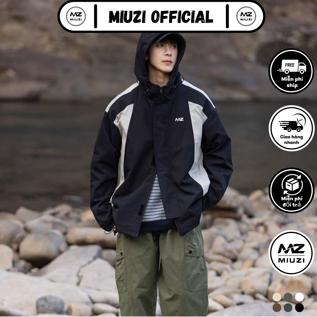 Áo khoác chống nắng,chống gió,chống nước ,vải dù local brand Miuzi DT213