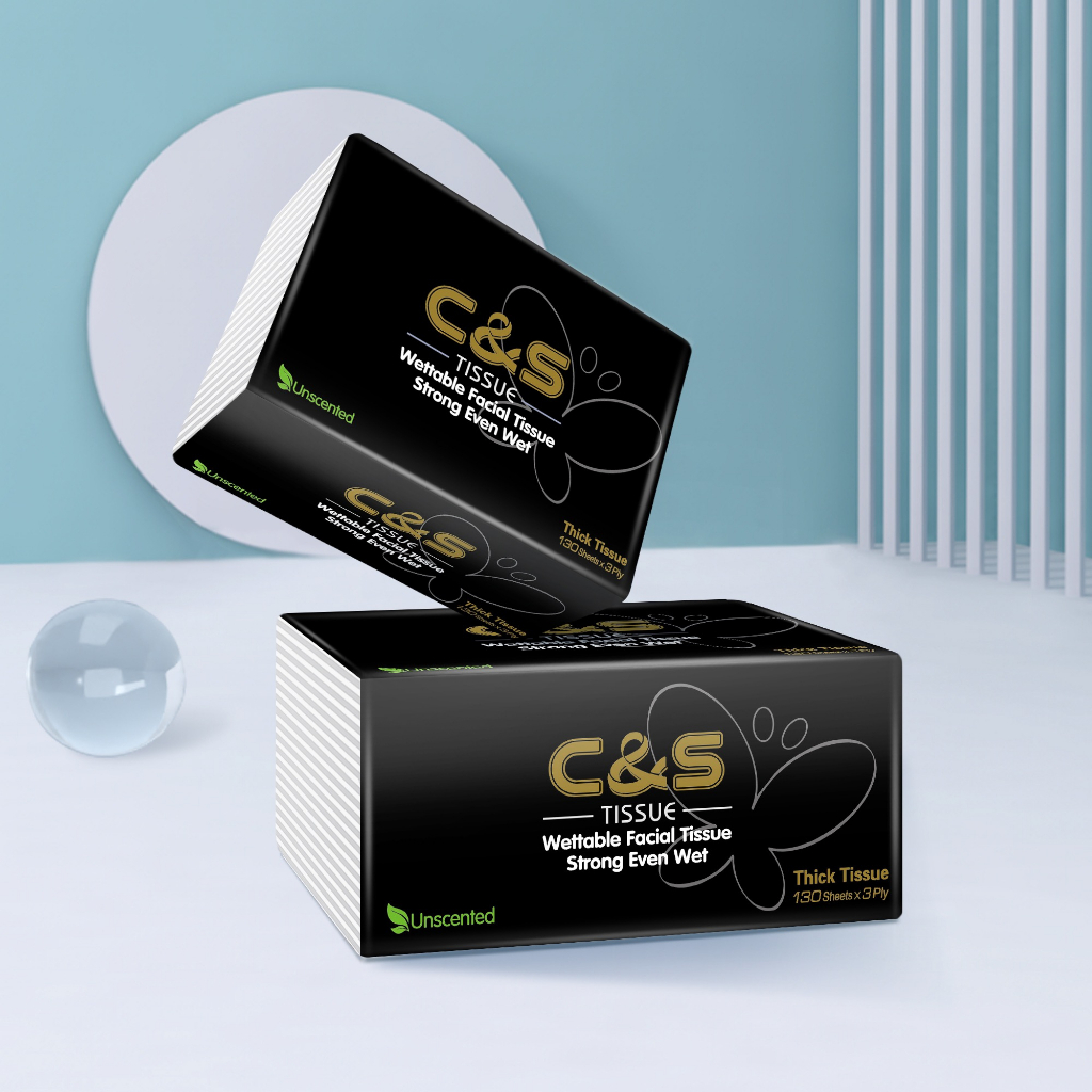 Combo 10 gói giấy ăn + 10 cuộn GVS C&S đen