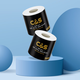 Combo 10 gói giấy ăn + 10 cuộn GVS C&S đen