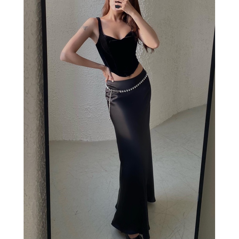 Chân Váy CORAL SILK SKIRT  - Chân váy đuôi cá - Chân váy lụa dài