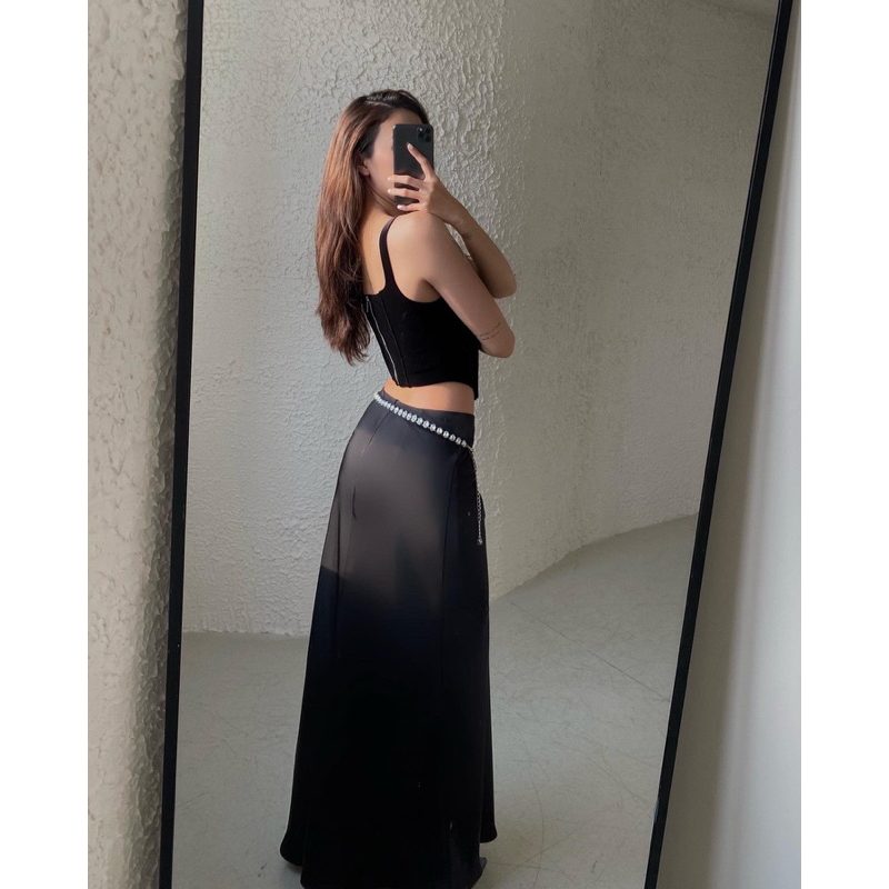 Chân Váy CORAL SILK SKIRT  - Chân váy đuôi cá - Chân váy lụa dài