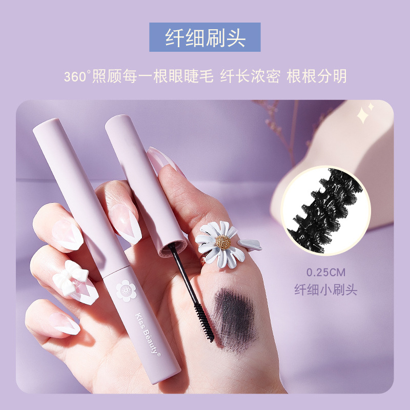 Mascara Đầu Mảnh Kiss Beauty Không Vón Cục Và Đầu Cọ Nhỏ Không Thấm Nước Không Dễ Lem