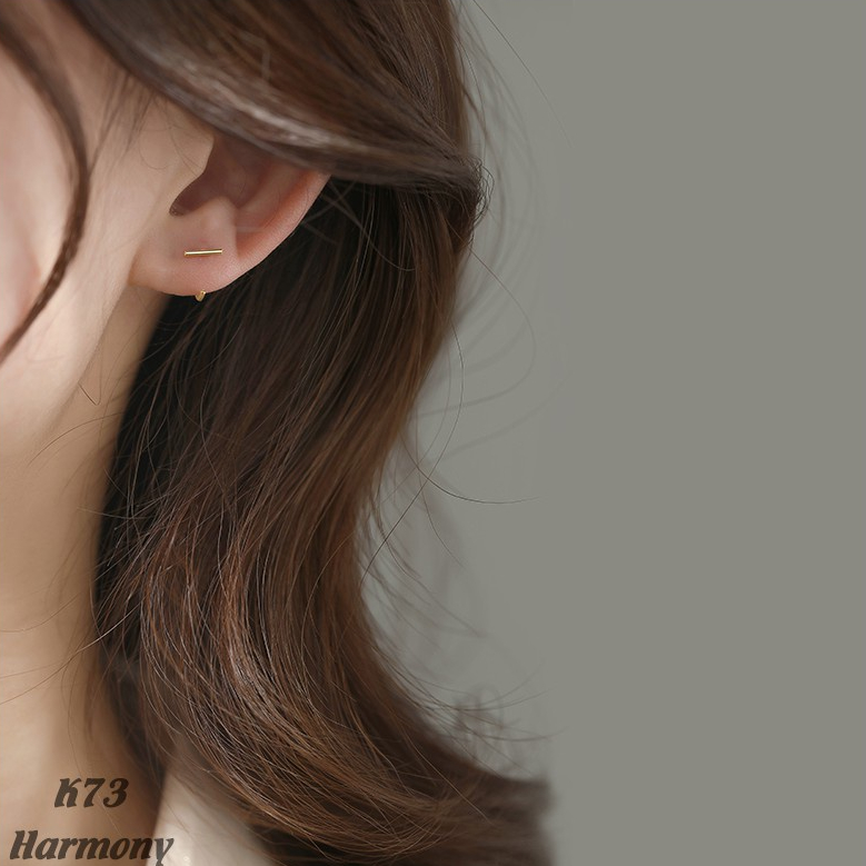 Bông khuyên tai bạc nữ bi móc tròn thiết kế cá tính, xinh xắn, phong cách Hàn Quốc | HARMONY ACCESSORIES K72 K73