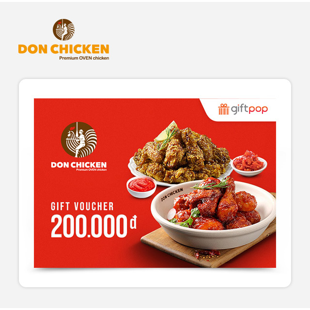 DON CHICKEN - SIÊU GIẢM GIÁ Phiếu quà tặng 200.000 VND