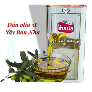 Dầu oliu nguyên chất La Masia 5L can thiếc nhập khẩu Tây ban nha