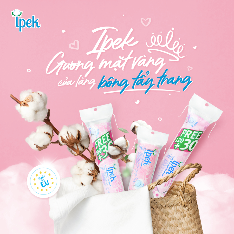 [GIFT] Bông tẩy trang mềm mịn Ipek 80 miếng