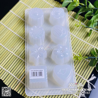 Khuôn rau câu, khay đá Hình Hoa (vỉ 10 hình hoa) đổ thạch rau câu 3D, 4D