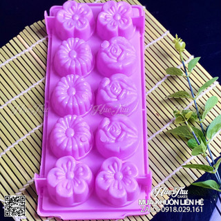 Khuôn rau câu, khay đá Bông đổ thạch rau câu 3D 4D