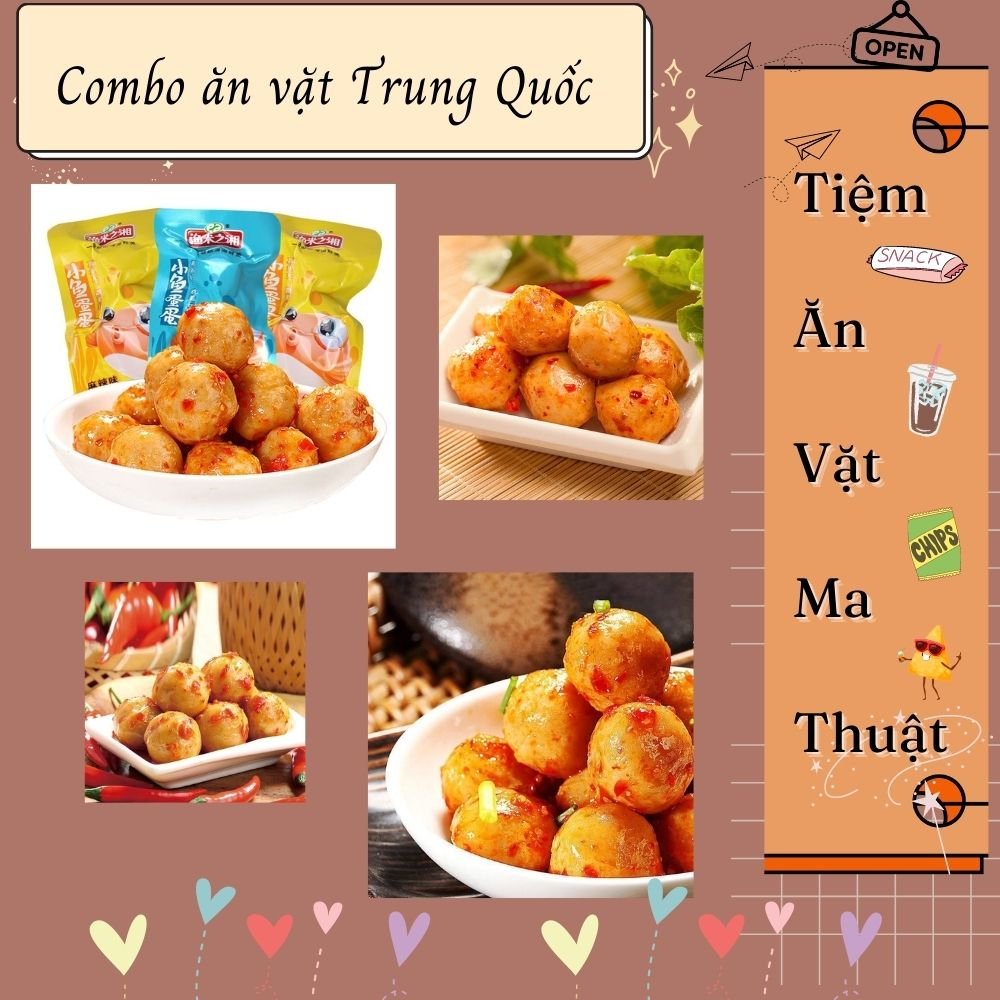 {MT016} Combo đồ ăn vặt Trung Quốc ngẫu nhiên - CÁ VIÊN CAY CÁC LOẠI