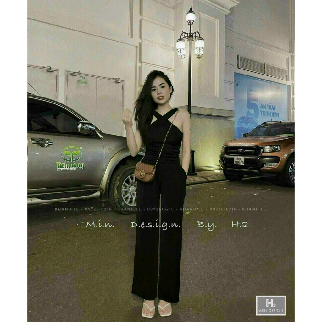 [6.6 Sales Freeship] Set bộ thun gân áo cổ yếm mix quần dài ống rộng, set bộ basic trơn màu thun gân dạo phố cá tính mtb