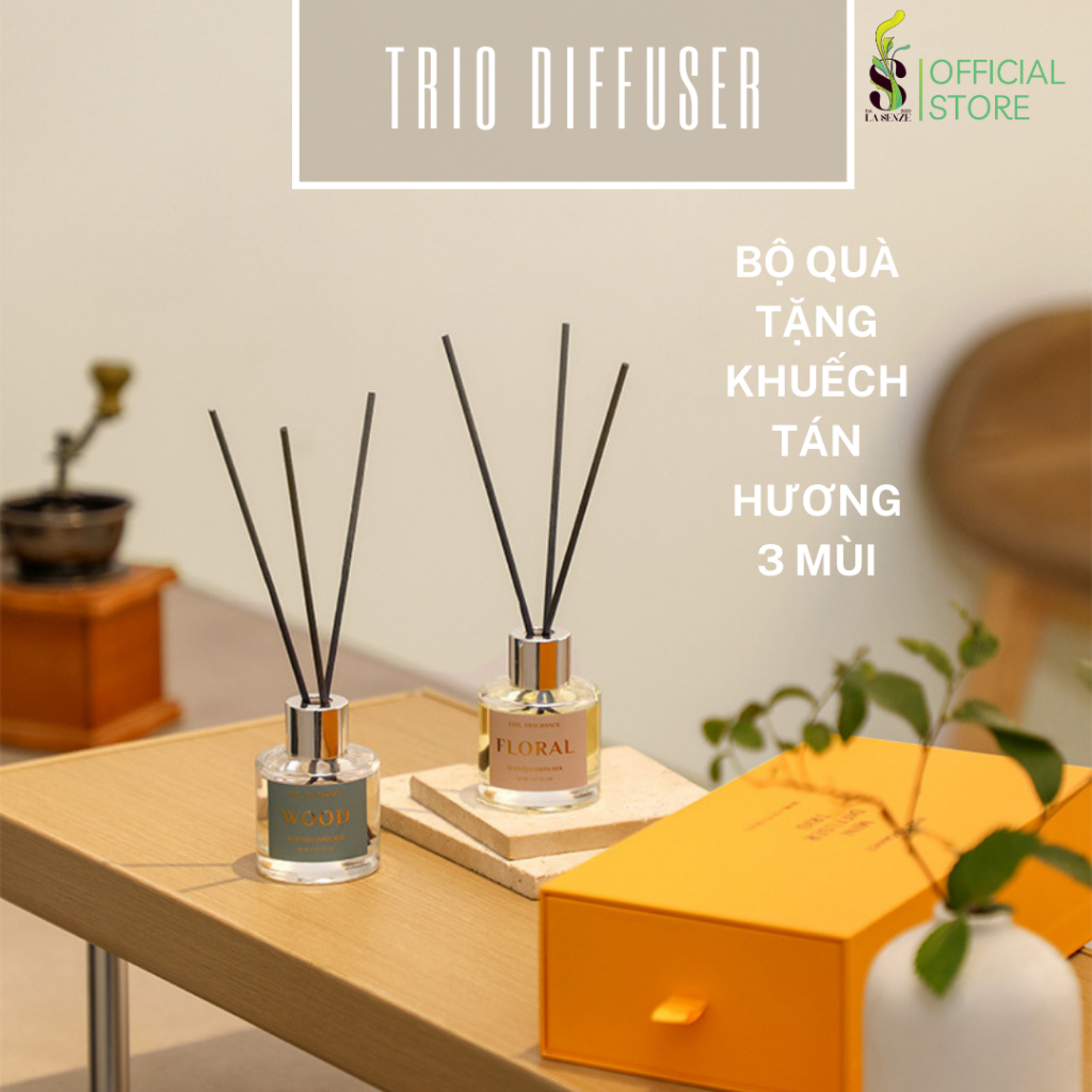 Set Tinh Dầu Thơm Phòng Khuếch Tán TRIO DIFFUSER Sang Trọng Tinh Tế