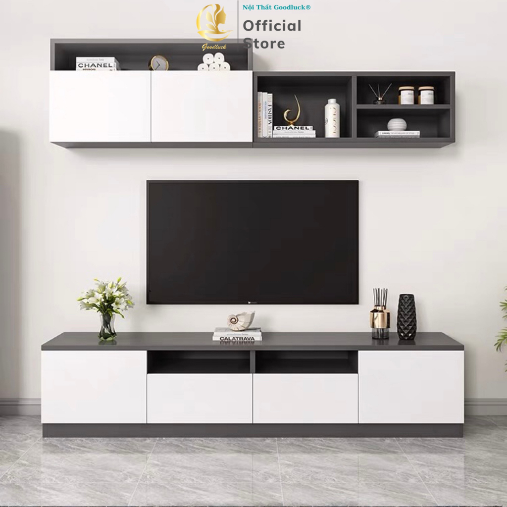 Tủ tivi phòng khách Goodluck thiết kế dùng làm kệ tv đa năng đã lắp sẵn Freeship HCM TV116