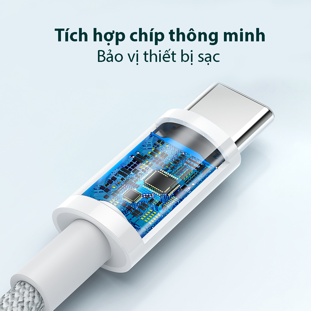 Dây cáp sạc nhanh chuẩn PD 100W Rockspace R6 Type C to Type C dây dù sạc nhanh cho Samsung, Oppo,... bảo hành 12 tháng