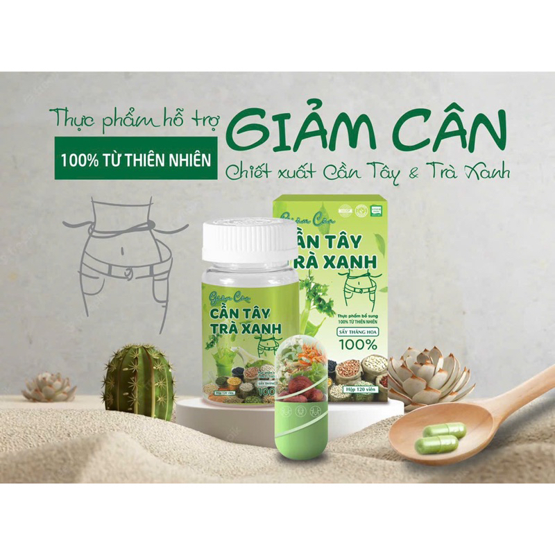 Viên Uống Thảo Mộc giảm mỡ bụng Cần Tây trà xanh