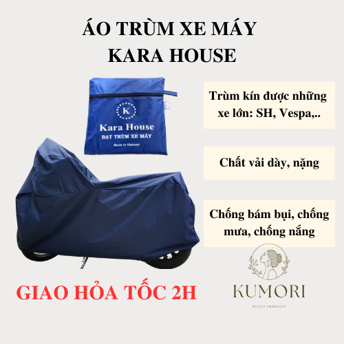 ÁO TRÙM XE MÁY KARA HOUSE VẢI DÙ DÀY bạt phủ xe mô tô cao cấp chống nắng che mưa ngăn bụi hạn chế trầy xước KUMORI STORE