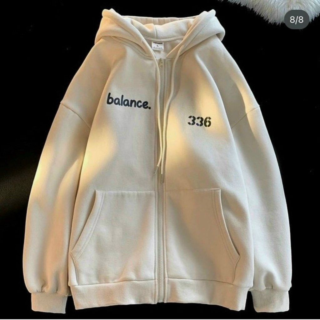 Áo hoodie nam in số 336 balance form rộng, áo khoác hoodie nữ chất nỉ bông nón 2 lớp HYPRETTY