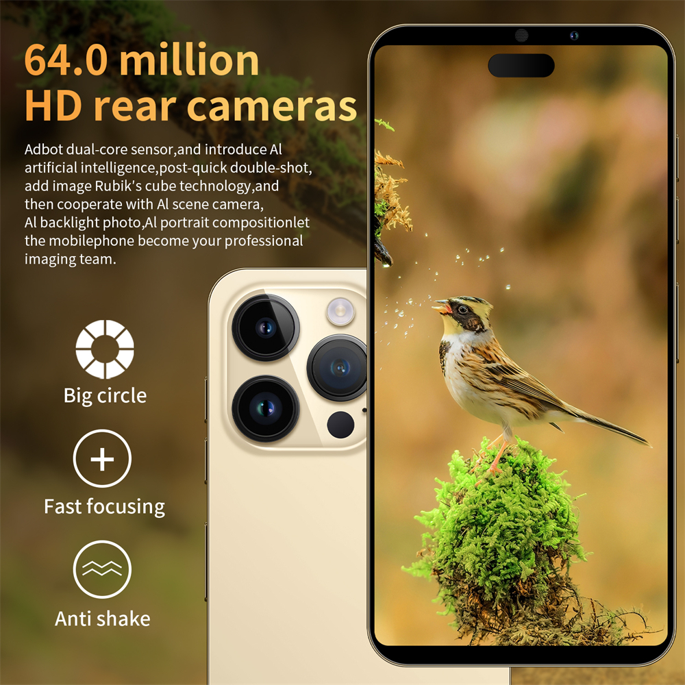 Điện thoại thông minh Chính hãng 2023 i14 PRO MAX 5G toàn màn hình Android máy ảnh HD Bán chơi game giá rẻ Google Store