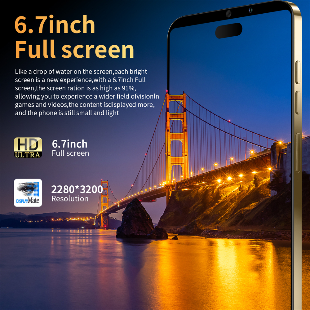 Điện thoại thông minh Chính hãng 2023 i14 PRO MAX 5G toàn màn hình Android máy ảnh HD Bán chơi game giá rẻ Google Store