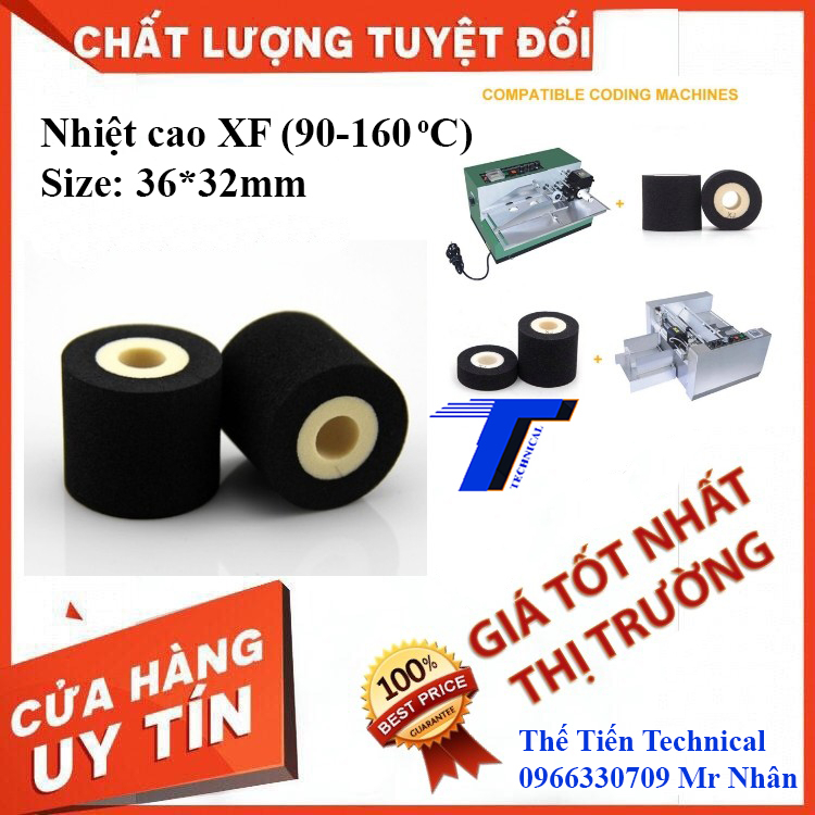 3 Cuộn mực nhiệt in date 36*32mm - dùng cho máy hàn miệng túi, máy đóng gói
