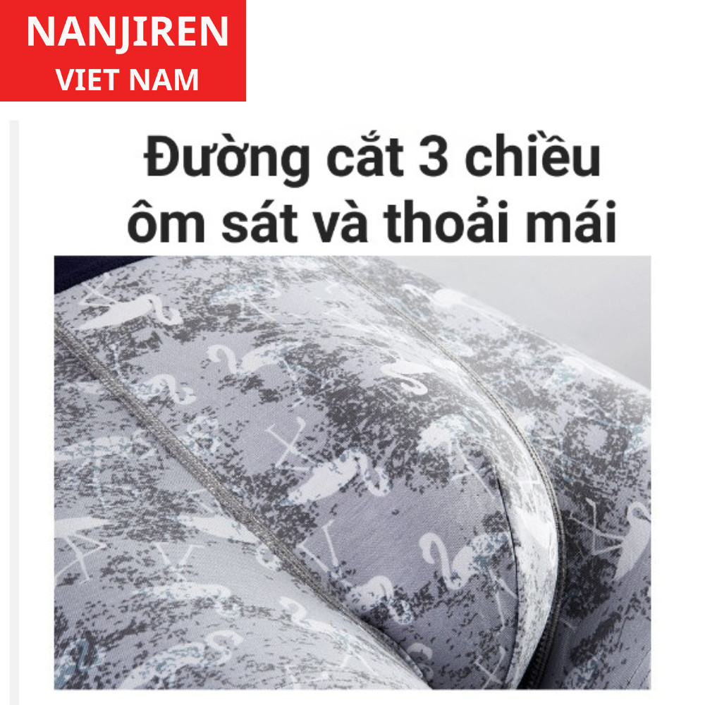 Hộp 4 Quần Sịp Boxer Nam Vải Cotton Nguyên Chất Cao Cấp Chính Hãng NANJIREN Họa Tiết Hình Học )