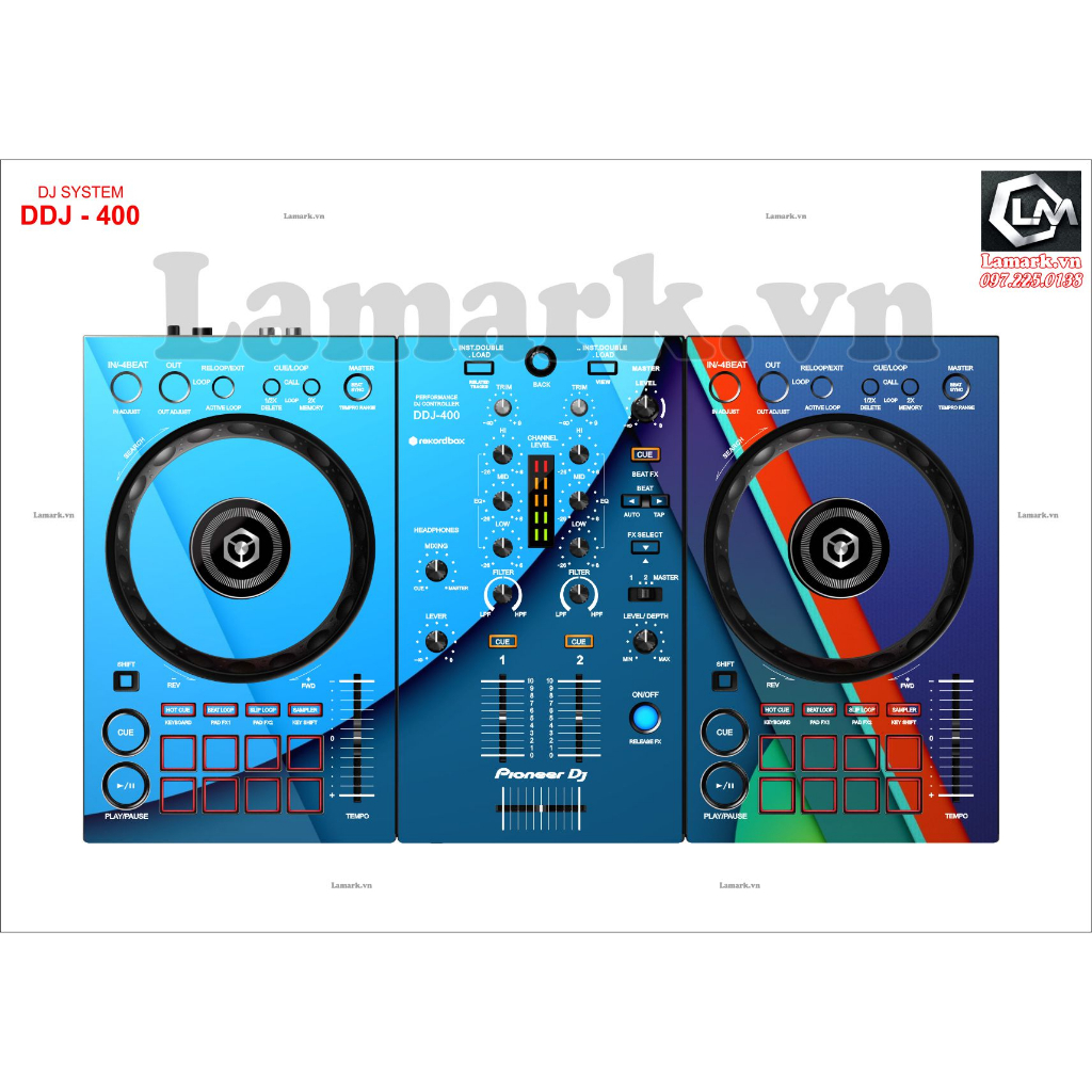 Skin cho DDJ 400 mẫu 3D, sắc màu
