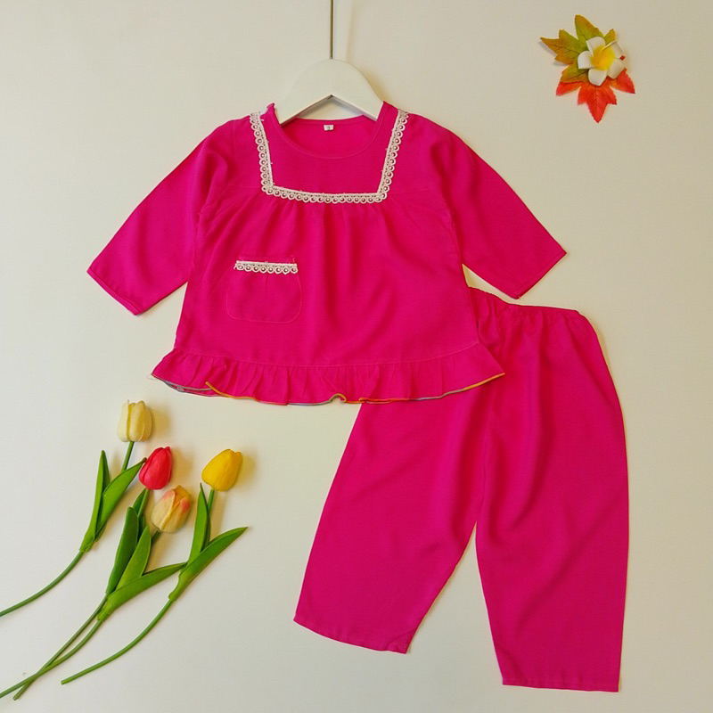 7-32kg Đồ bộ tole/ lanh Tay Dài Quần Dài Màu BÉ GÁI
