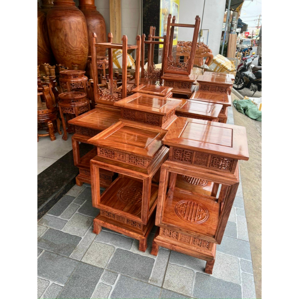 Đôn đèn gỗ hương,đôn 2 tầng cao 60-80 mặt 30 cm và 38 cm