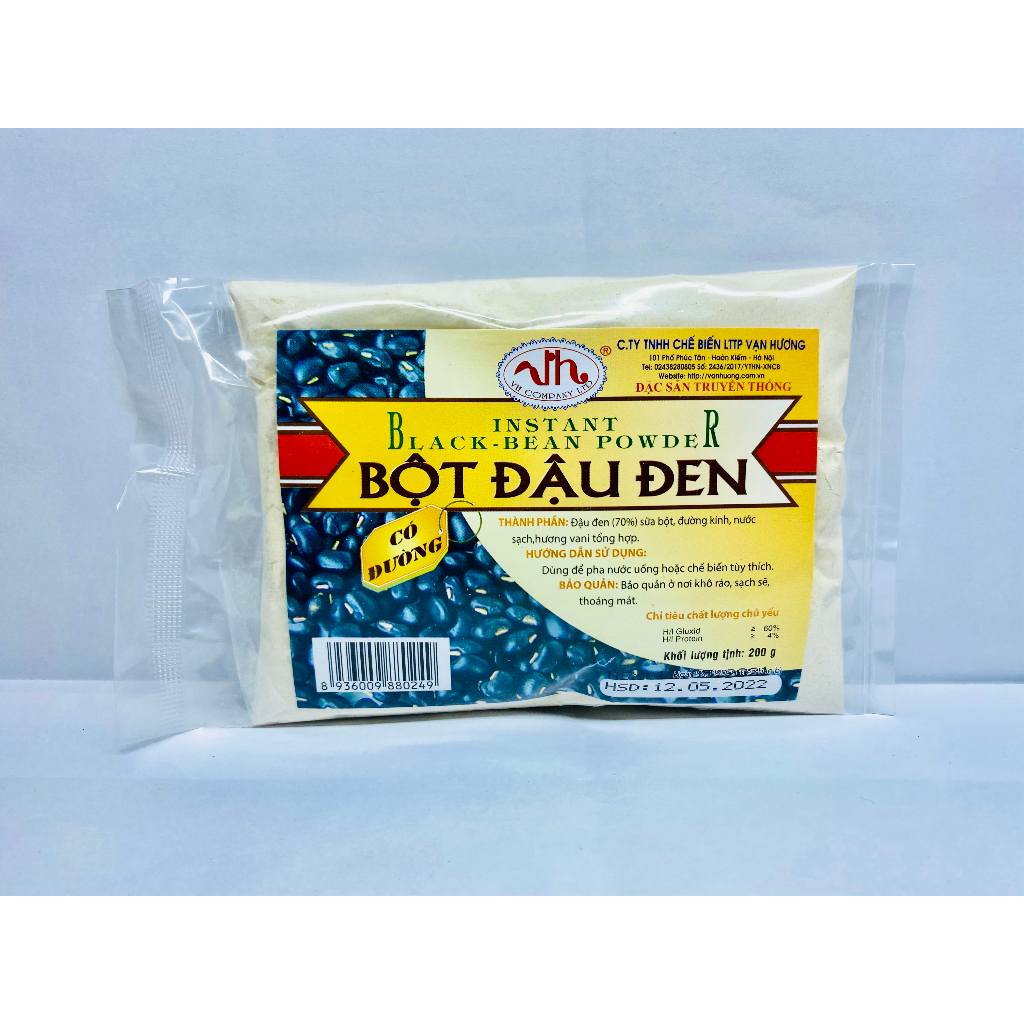 Bột đậu đen Vạn Hương dinh dưỡng nguyên chất mát gan, bổ sung Vitamin, tốt cho xương khớp túi 200gram