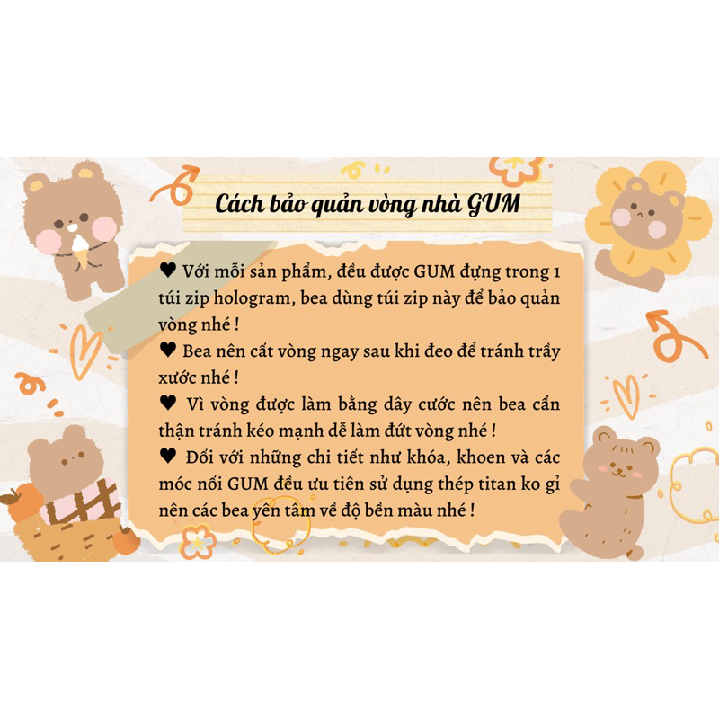 Vòng tay - Vòng cổ Gấu Dâu Losto đáng yêu thép không gỉ | Gummyclub